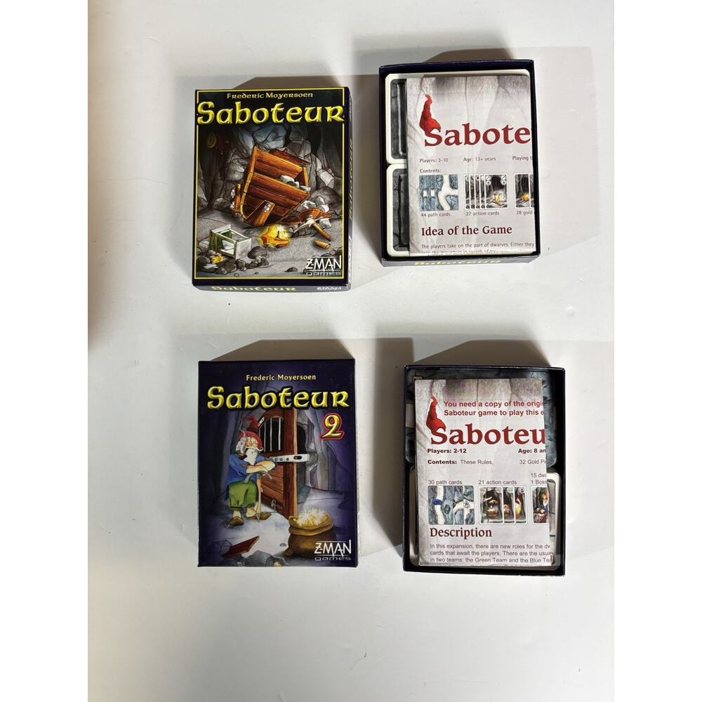 Lot Of Two Games - Saboteur And Saboteur 2 Complete Card Game Sets VG Condition - Picture 11 of 16